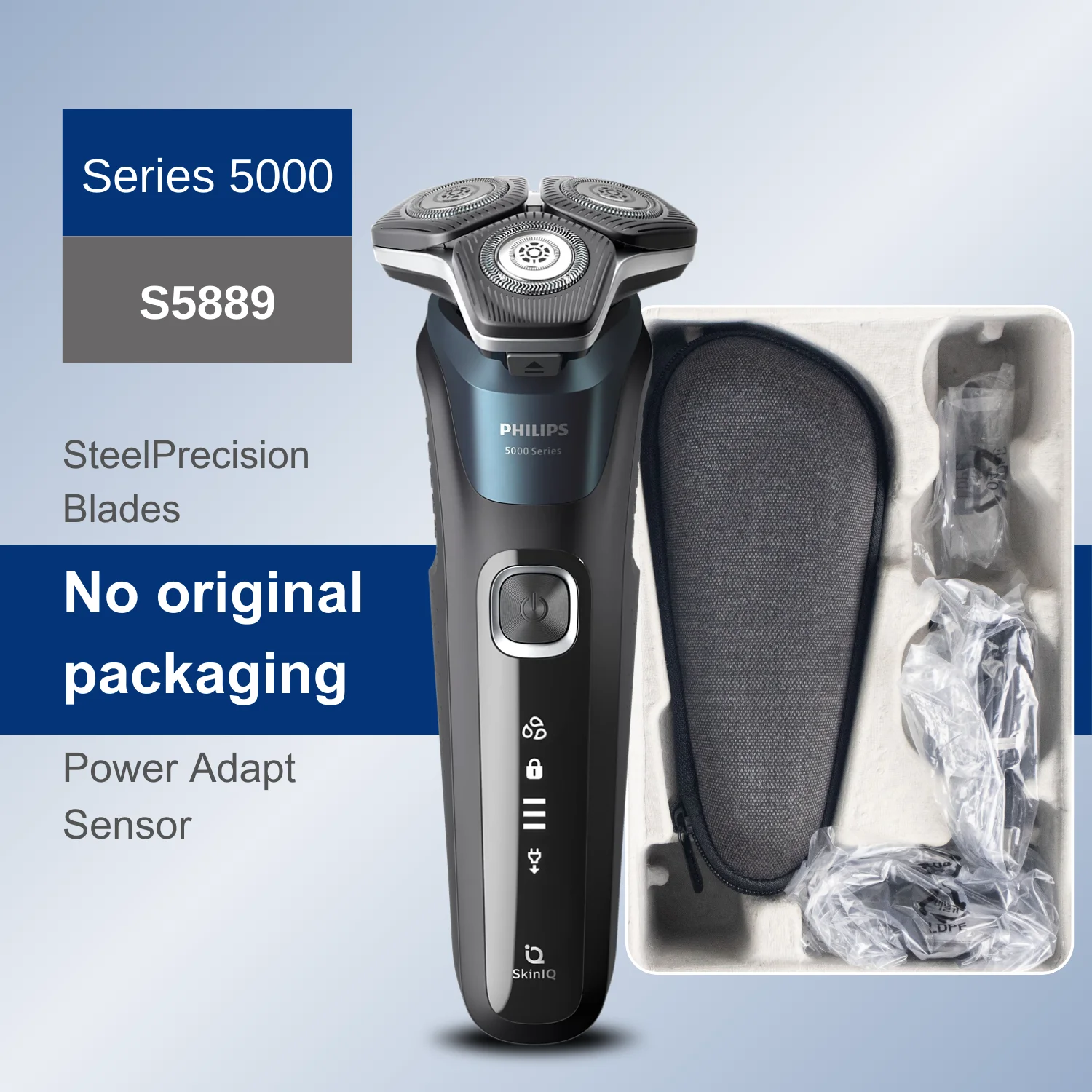 Philips Norelco Razor Shaver Series 5000 S5889, Wet & Dry, No Original Packaging, Quick Charge, SteelPrecision Blades