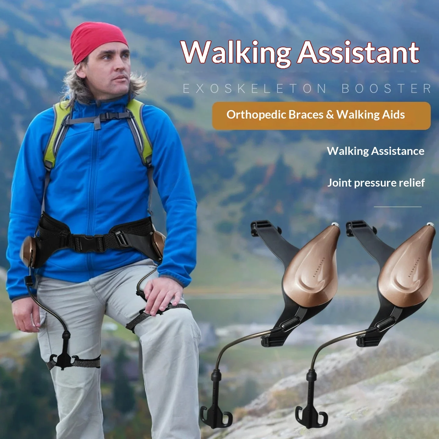 Exoskeleton Walking Booster Outdoor Mountaineering Climbing Walking Assist Device Knee Joint Support For Hiking Climbing Stairs