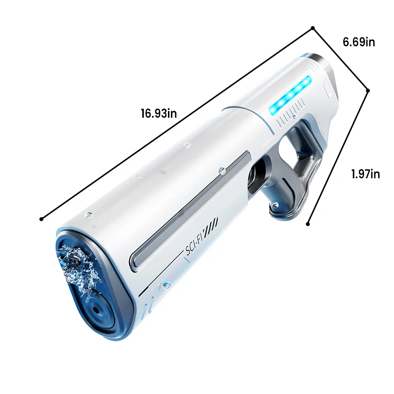 전기 완전 자동 흡입 고압 워터 블래스터 수영장 장난감 총, 여름 해변 야외 장난감, 여아 남아 선물