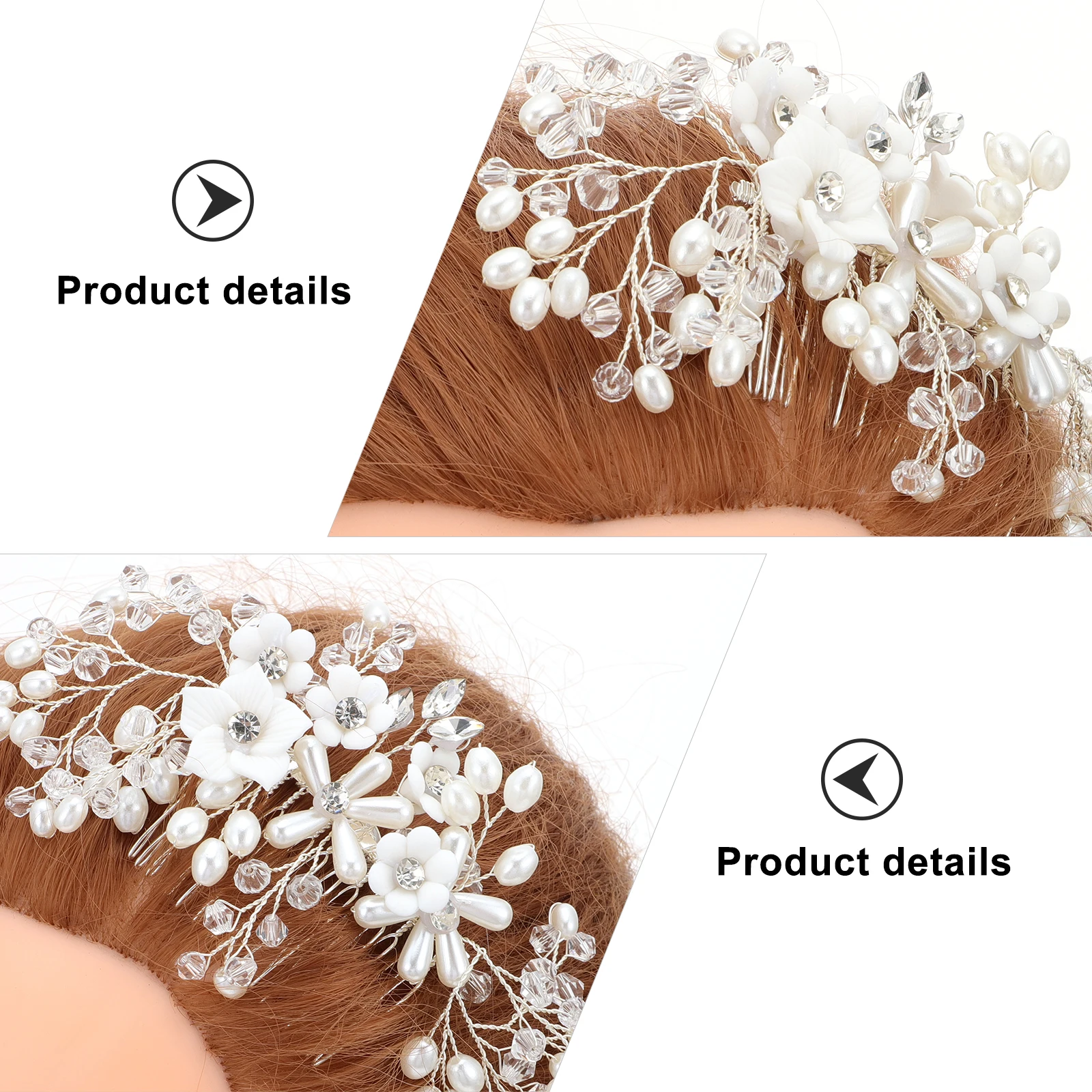

1Pcs Beautiful Pearl Flower Hair Comb Bridal Hair Accessories Lightweight Women Decorative Headpiece