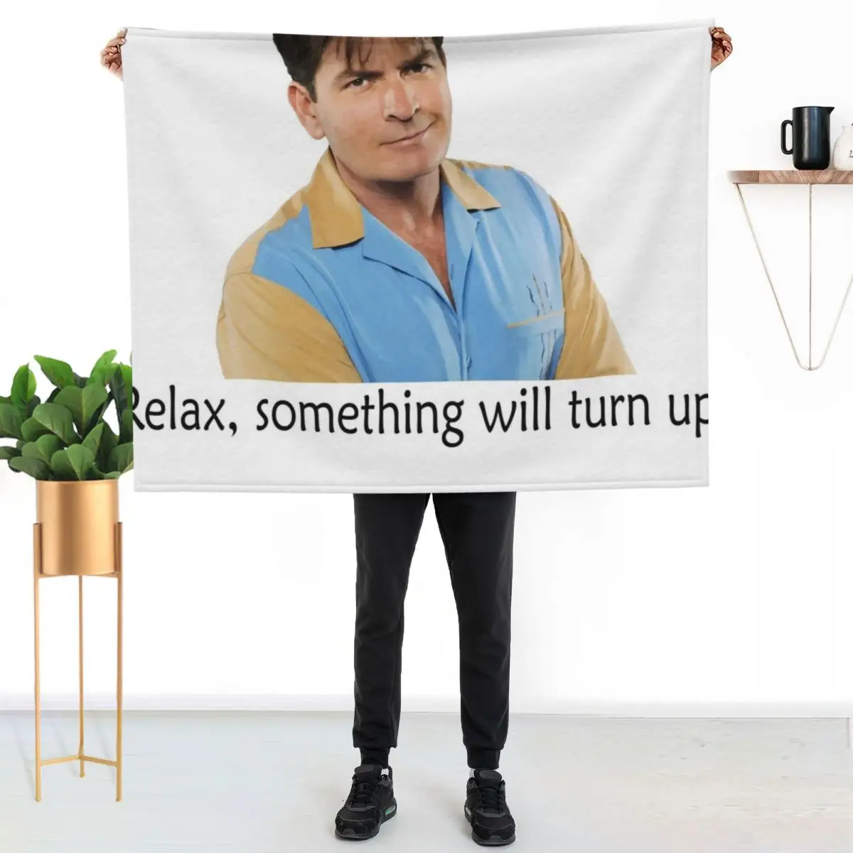 Charlie Sheen Throw Blanket christmas gifts Winter beds Single Sofas Cute Retros Blankets