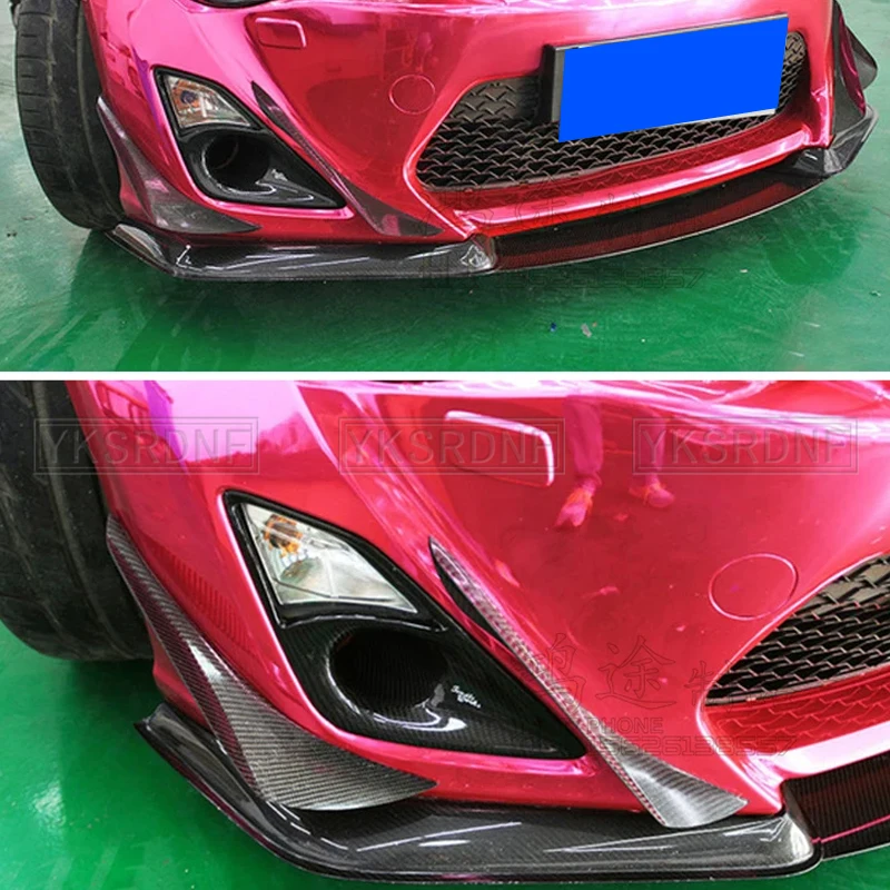 Car Styling For Subaru BRZ Toyota FT86 GT86 Scion FRS Carbon Fiber Front Bumper Inner & Outter Canards /Front Splitter 4pcs