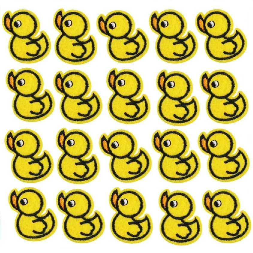 5/10/20Pcs Cartoon Yellow Cute Little Duck ironing patch For on Child clothing Hat Bag DIY embroidery stickers patches Badge