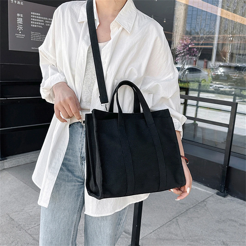 Multifunctional High Quality Canvas Women\'s Handbag Fashion Solid Color Ladies Shoulder Bag New Women Crossbody Bags Bolso Mujer