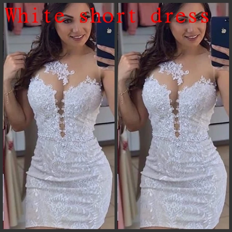 Two Pieces Wedding Dresses Detachable Train Sheath Illusion Lace 2 in 1 Bridal Gowns With Pearls Vestidos de novia