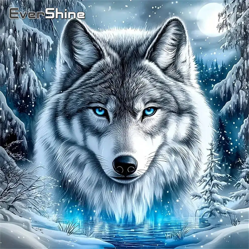 Evershine Diamant-Gemälde, Hund, Tier, Cartoon, komplett, quadratisch, rund, Diamant-Mosaik, Badezimmer, DIY-Bastelset, Heimdekoration