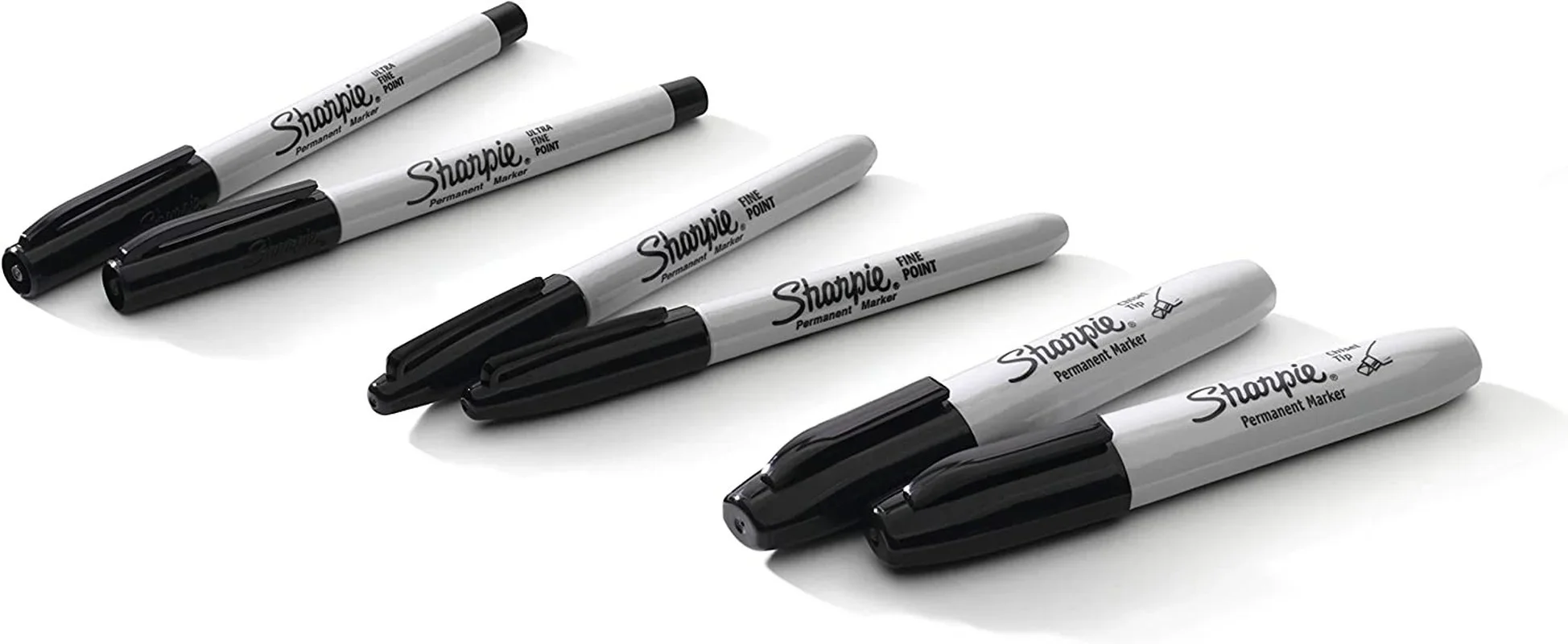 6pcs Sharpie Permanent Markers Featuring Fine Ultra Fine and Chisel Point Markers Black Oil Ink Office School Painting Supplies