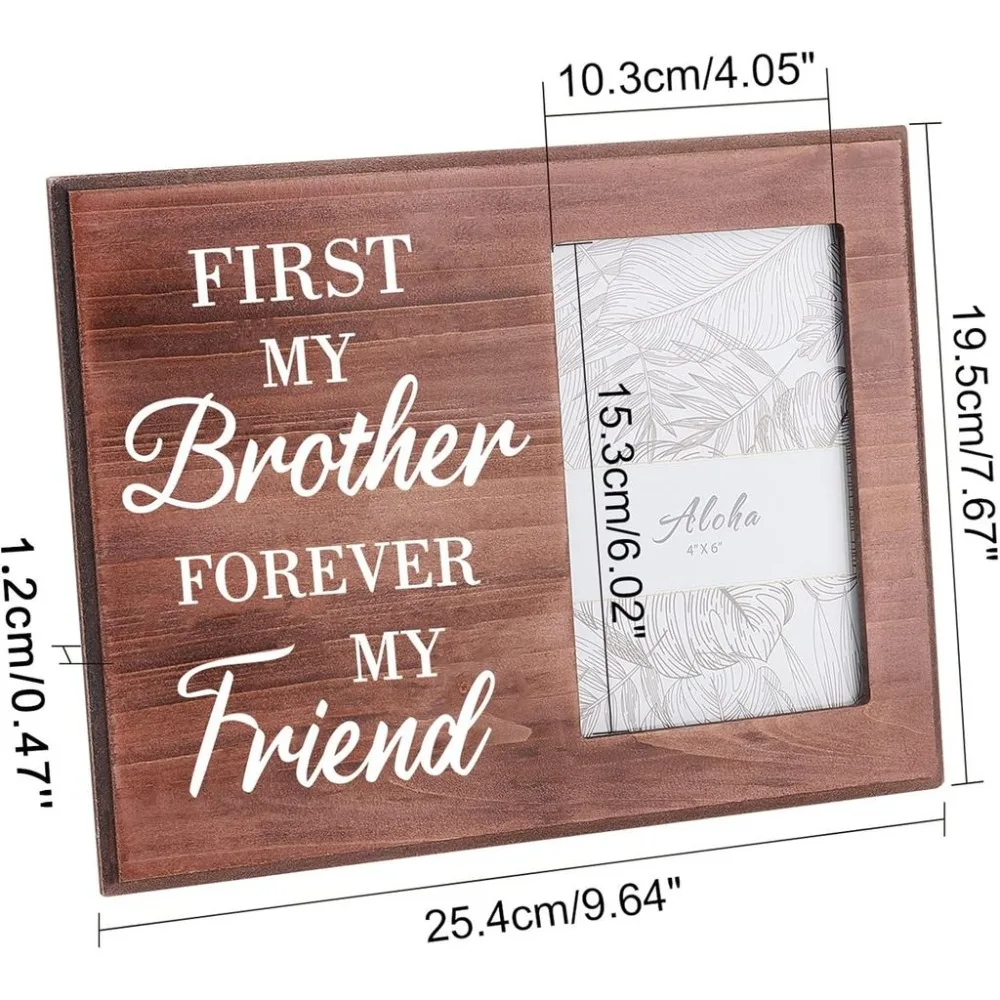 Photo Frame for Brother First My Brother Forever My Friend Memorial Picture Frame for Brother Picture Frame Gift for Sibling