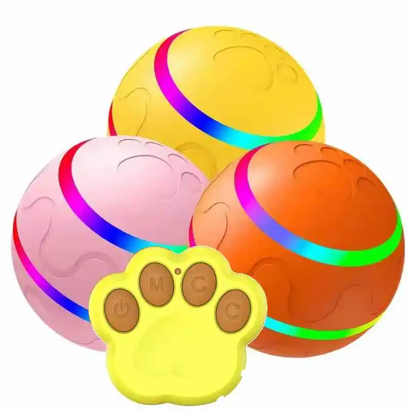 Smart interactive Remote Control Pet Toy Dog Ball USB Rechargeable Funny  Automatic Pet Ball LED Light  Rolling Ball