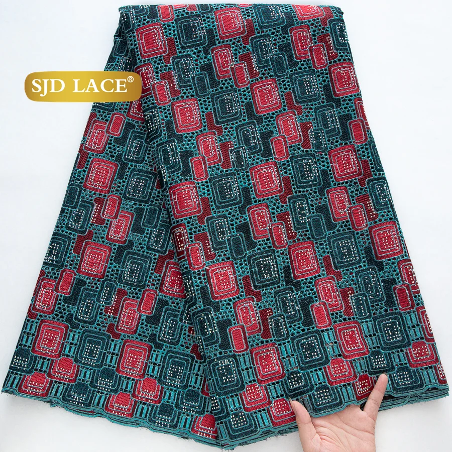 SJD الدانتيل السويسري الفوال الدانتيل أقمشة الدانتيل الأفريقي 2025 جودة عالية النيجيري القطن الدانتيل للخياطة النساء حفل زفاف 4477