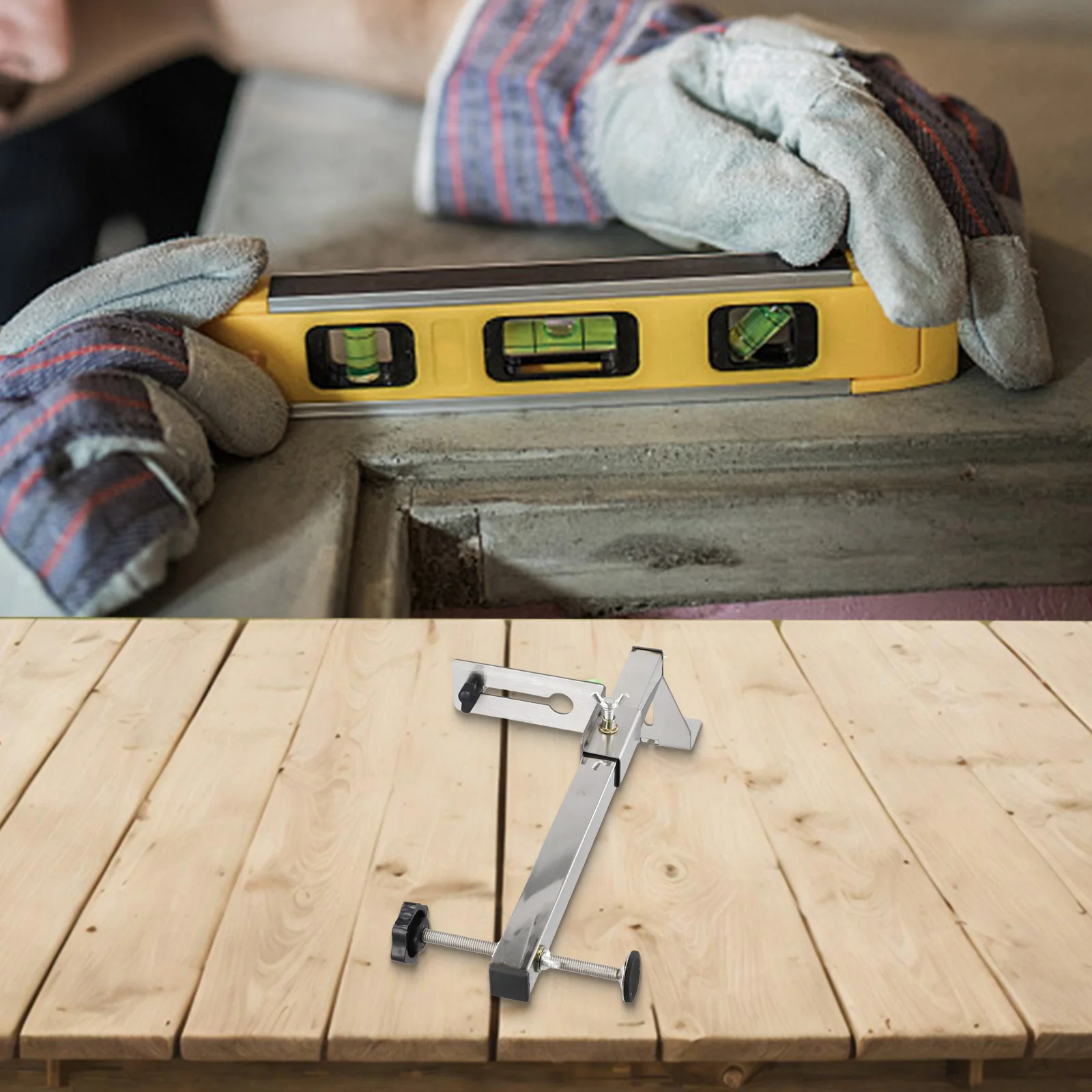 Adjustable Height Professional Level Bracket in Stainless Steel Solution for Accurate Woodworking Measurements