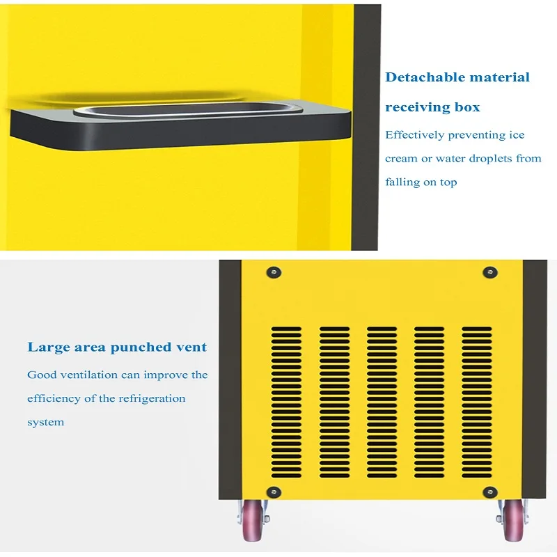 ماكينة صنع الآيس كريم التجارية الأوتوماتيكية العمودية آلة الآيس كريم الناعمة آلة الآيس كريم عالية الجودة من الفولاذ المقاوم للصدأ