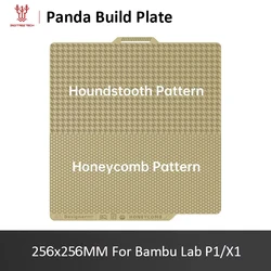 BIGTREETECH Panda Build Plate Designer Series 256MM Honeycomb Houndstooth Double Side for Bambu Lab P1 X1 P2S 3D Printer HeatBed
