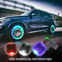 4pcs solar motorcycles tire wheel light tire air valve wheel valve cover light motion sensor color flashing LED gas nozzle