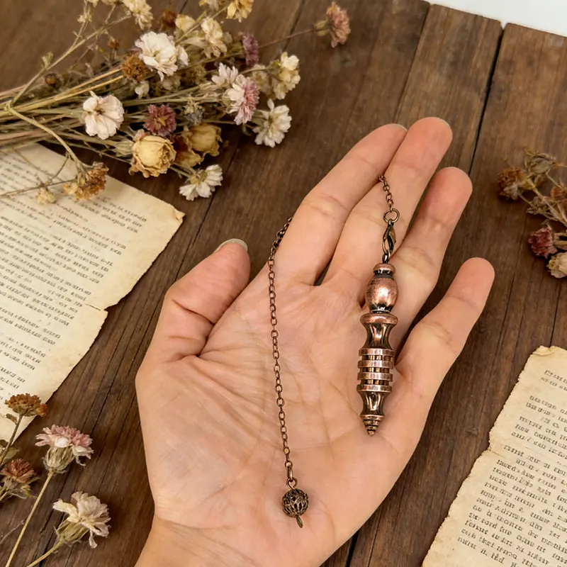 Gold Color Metal Copper isis Pendulum for Divination Openable Dowsing Radiestesia Professional Witch Wicca Tool Pendulo X386