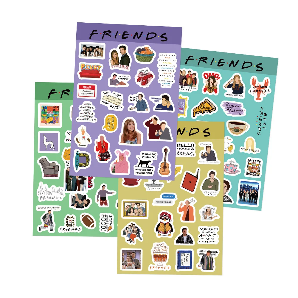 8/16sheets Classic TV Show Friends Stickers DIY Motorcycle Travel Luggage Guitar Fridge Laptop Funny Waterproof Graffiti Sticker