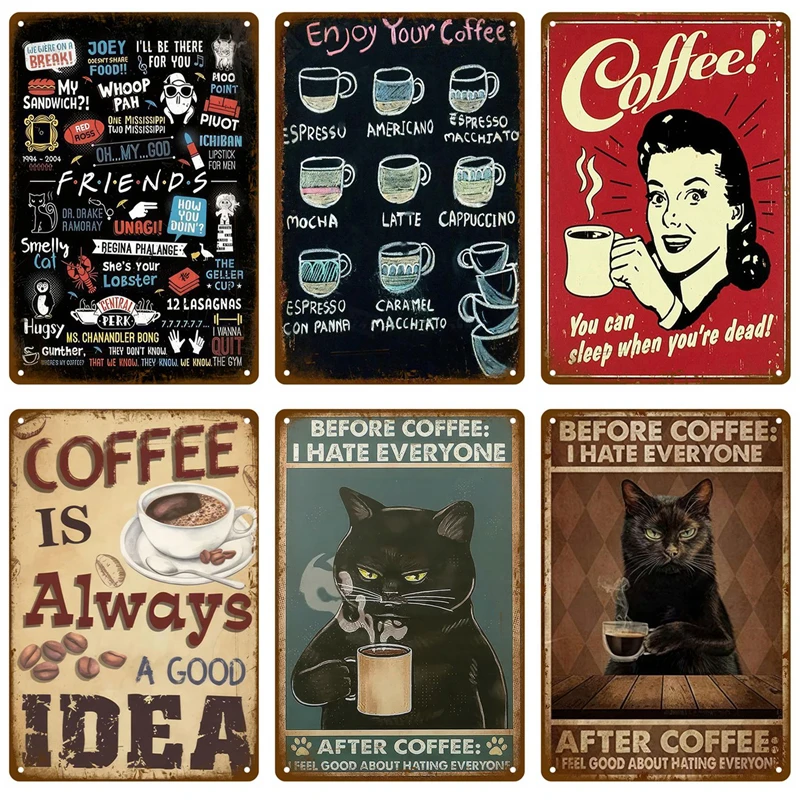 

Wall Home Decor Art For Bars Pub Man Cave Clubs Vintage Cafe Tin Signs Coffee Metal Signs Posters Plate Retro Decorative Plaque