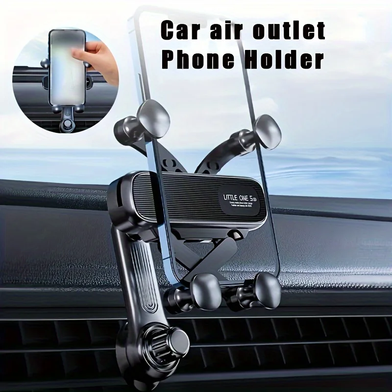 New Gravity Car Phone Holder - Strong Air Vent Clip Mount for Secure Holding, Adjustable Mobile Cell Stand for Hands-Free