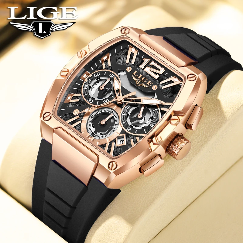 

LIGE новые роскошные мужские часы, модные деловые кварцевые наручные часы, светящиеся водонепроницаемые часы с хронографом, мужские часы Reloj Hombre 2025