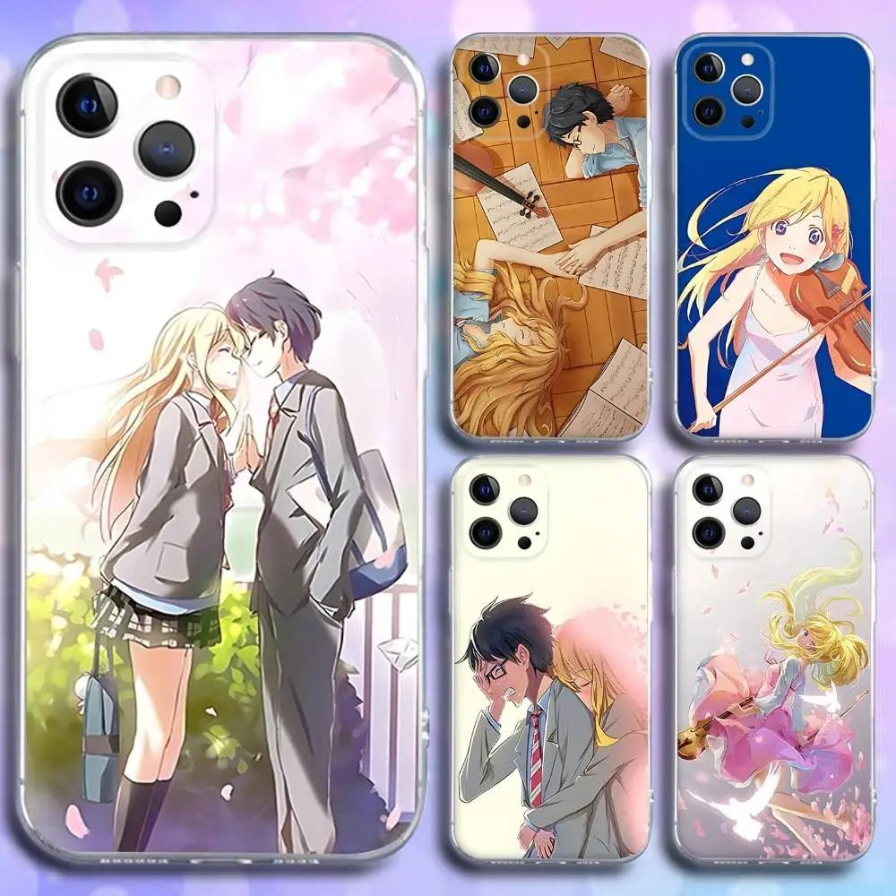 

Comic Your Lie in A-April Phone Case For iPhone 17,16,15,14,13,12,11 Pro,Max,Plus,X,XS,XR,SE4,E Mini Transparent Soft Cover