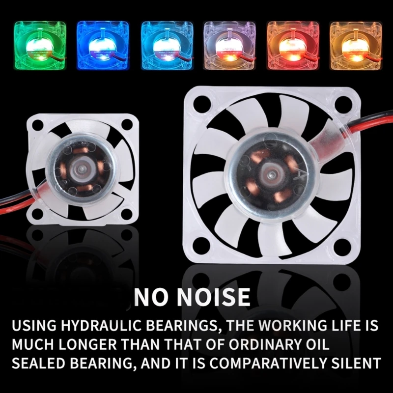 3D Printer Cooling Fan 4010 24V with Hydraulic Bearings and LED Lighting Quiet