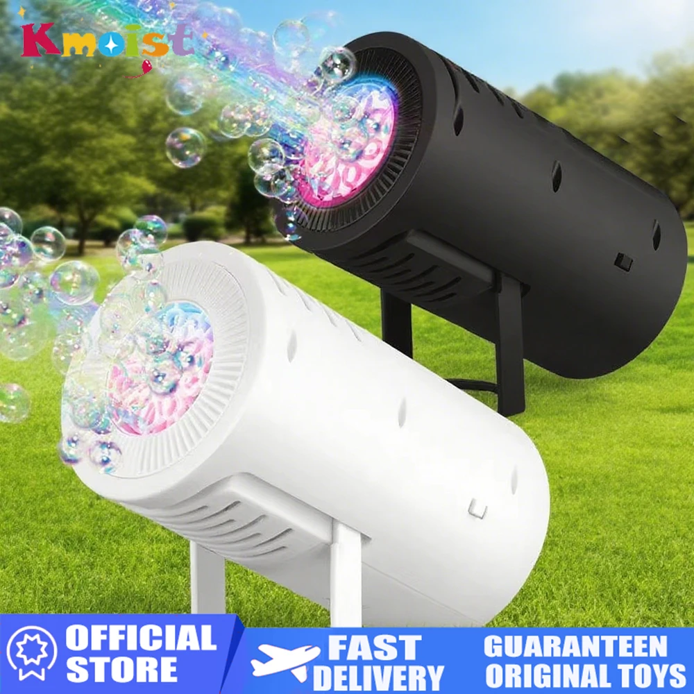Máquina elétrica portátil de bolhas, cilindro para jogos ao ar livre, pais e filhos, iluminação automática, brinquedos de chão, presentes para crianças