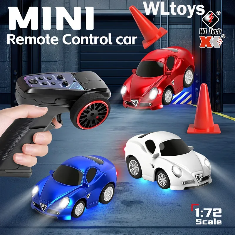 WLtoys Q7201 1:72 Scale Mini RC Car - 2.4G Remote (35m), 3-Speed Control, LED Lights, Gyro Stabilization, 26min Run Time For Kid