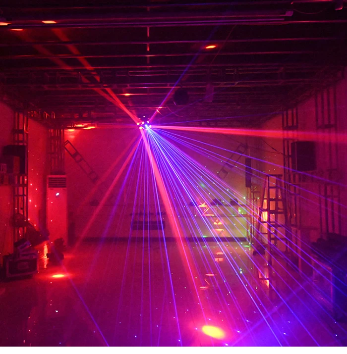 12 x 10 W, 3 Köpfe, stufenlos rotierendes Moving-Head-Licht mit RGG-Laserlicht für DJ, Disco, Bühne, Hochzeit, Musik, Party, Bar – Detail 10