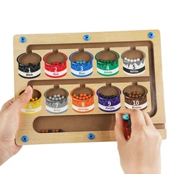 Children Montessori Toy Magnetic Pen Moving Ball Game Color Sorting Counting Board Fine Motor Training Sensory Educational Toys