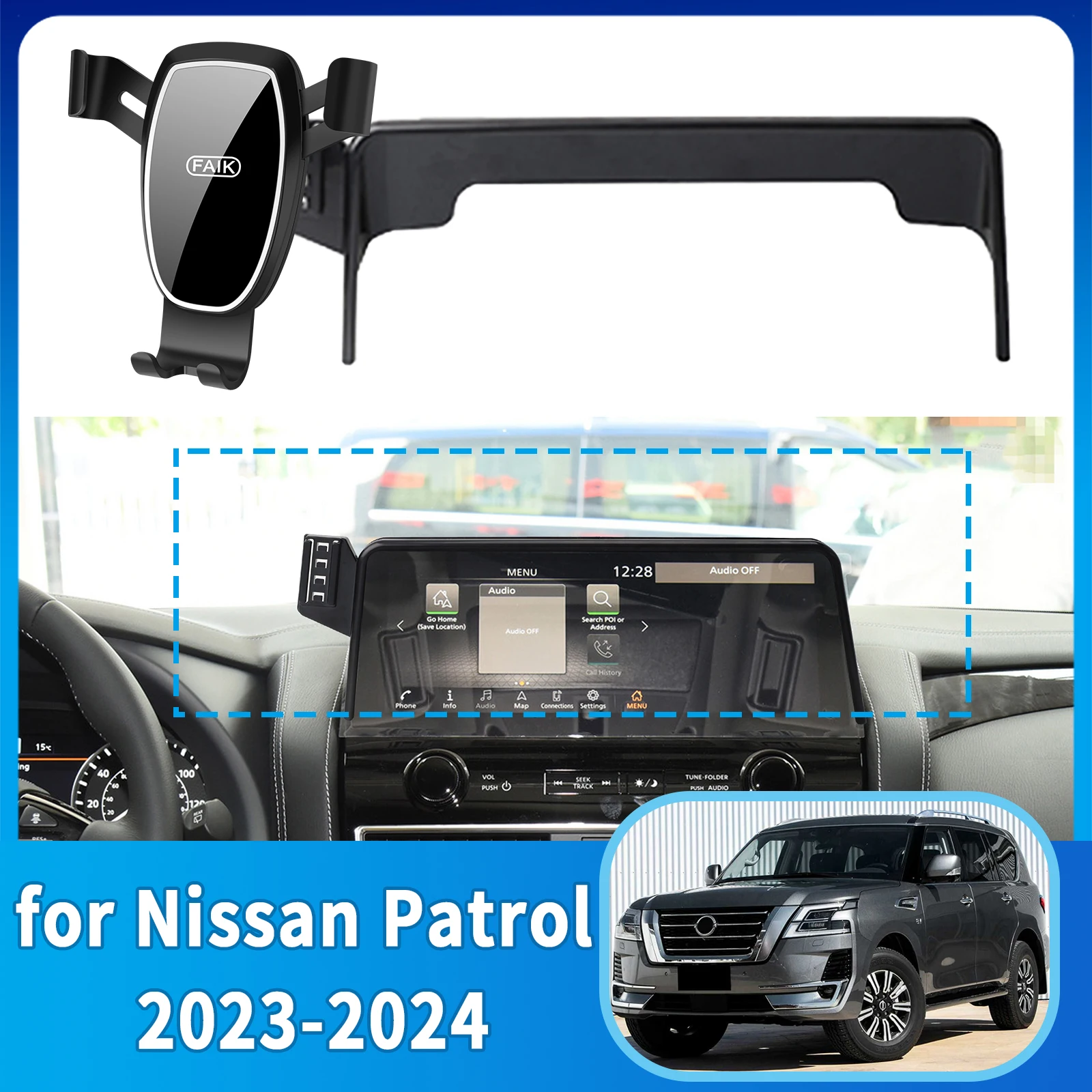

fit for Nissan Patrol 2023 2024 Anti-Shake Screen Base Phone Holder Mount Stand ​​ Dedicated Car​​ accessoires