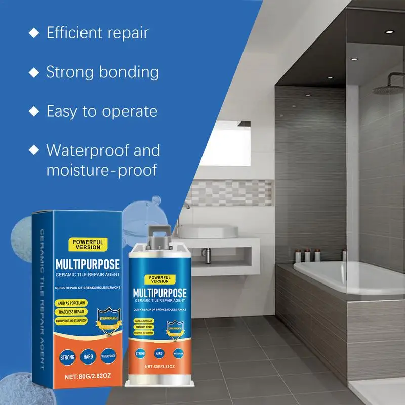 Porcelain Repair Kit Porcelain Cracks Repair Sealant Agent Great Adhesion Crevice Sealant For Bathtubs Countertops Sinks Showers