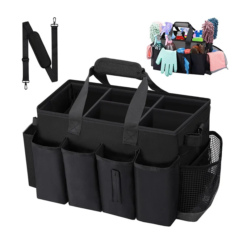Large Cleaning Supplies Storage Box Organizer Household Cleaning Tool Storage Bin Multi-Purpose Tidy Box for Mops Sponges