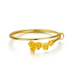 Never Fade Real Gold Bracelets for Women Legant 18k Gold Ladies Bracelets Charm Bracelet Luxe Fine Jewelry Pulseras Mujer Gift