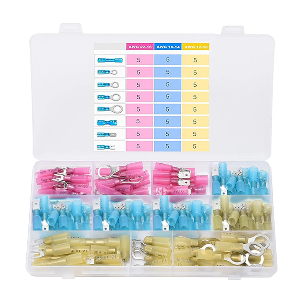 

Copper Tube Connectors 120PCS Combination Box Electrical Standards Compliant Corrosion-resistant Double Wall Insulation
