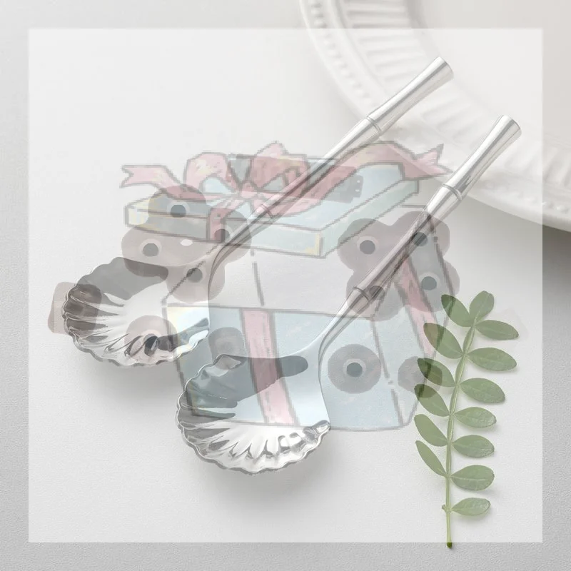 【CC】Dessert Stirring Spoon Stainless Steel Seashell Coffee Spoon Unique Design Teaspoon Elegant Afternoon Tea Present