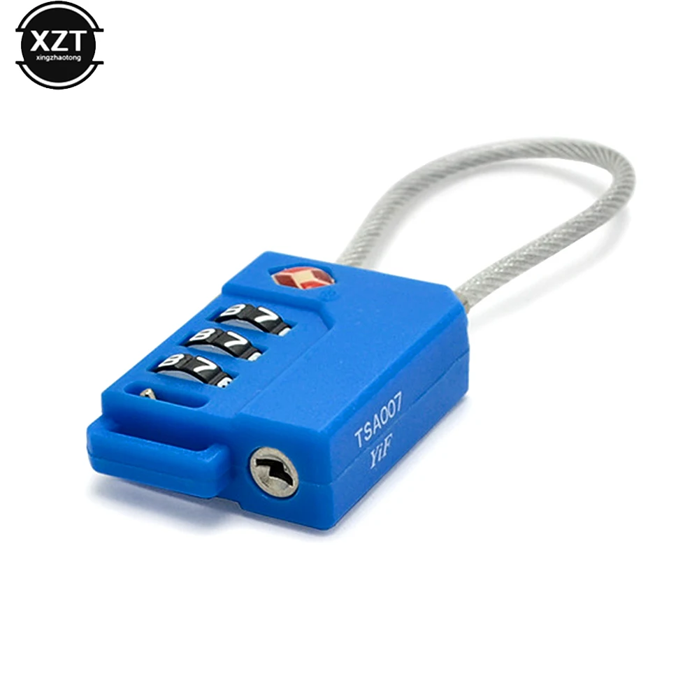 Luggage Combination Lock Portable TSA Approved Security Cable Luggage Lock 3-Digit Combination Password Lock Padlock