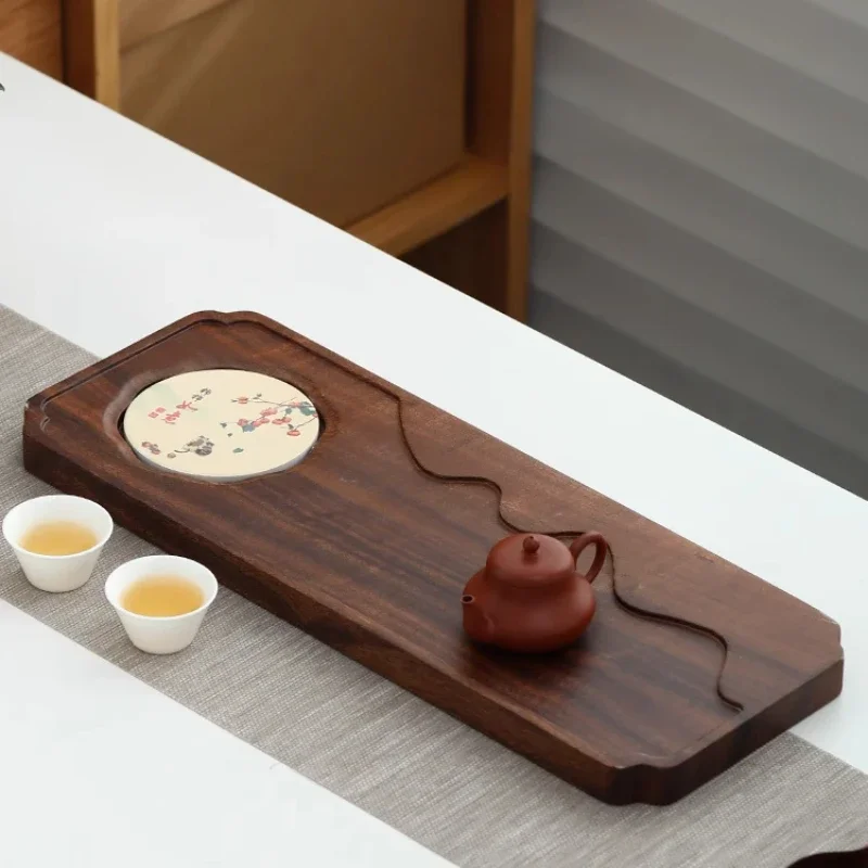 

Storage Chinese Tea Tray Kung Fu Modern Aesthetics Ceremony Accessories Tea Tray Hospitality Bandeja Madera Home Decorationgs