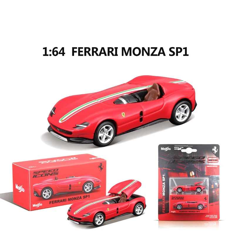 Bburago 1:64 SP1 فيراري 812 SF90 المنافسة سبائك صفراء مصغرة فيراري داتاون Sp3 الرياضة دييكاست نموذج ألعاب مخصصة