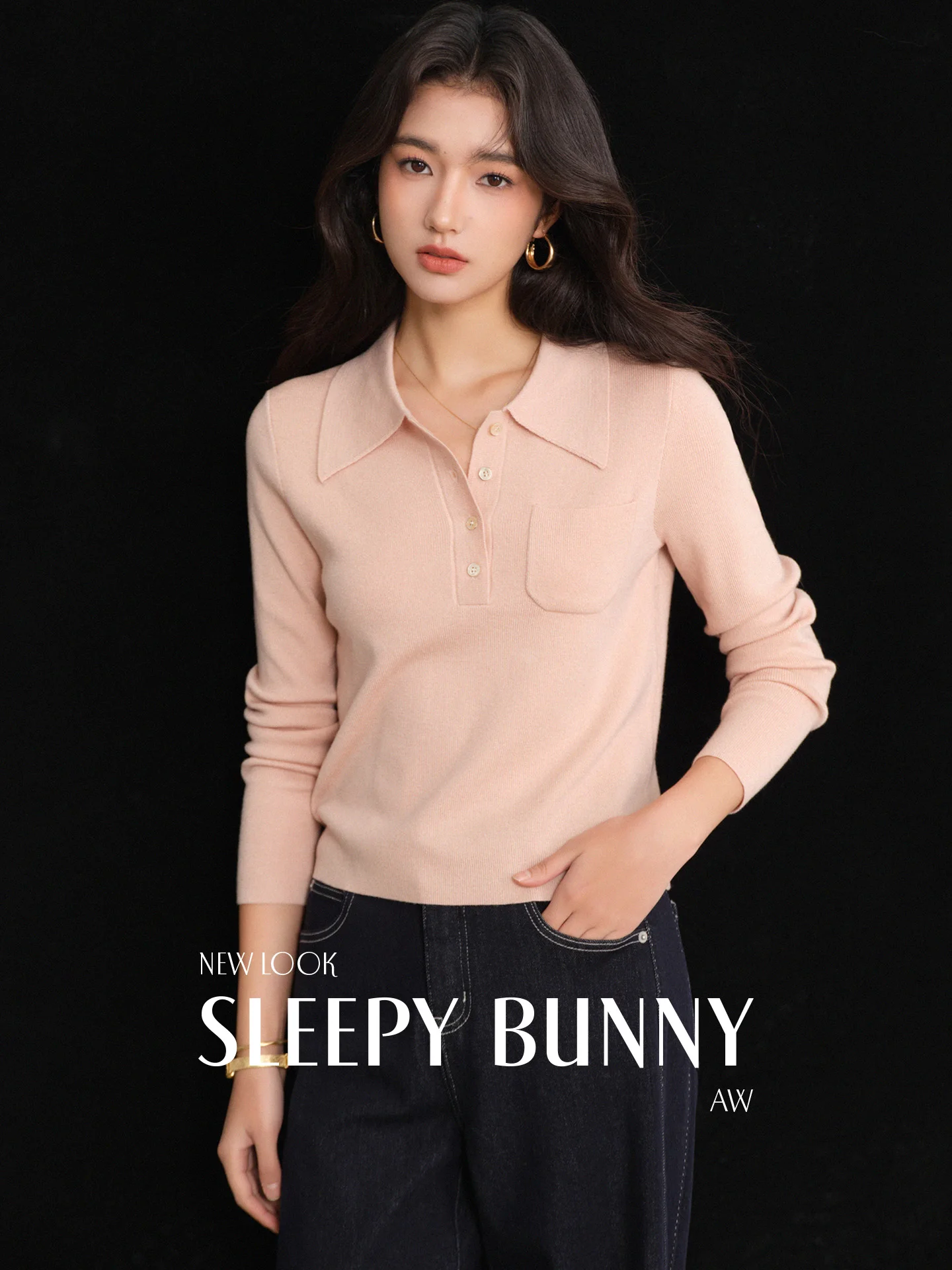 

Винтажный вязаный базовый топ bunny для женщин: зимняя облегающая кофта с длинным рукавом, повседневная, приятная к телу, дышащая