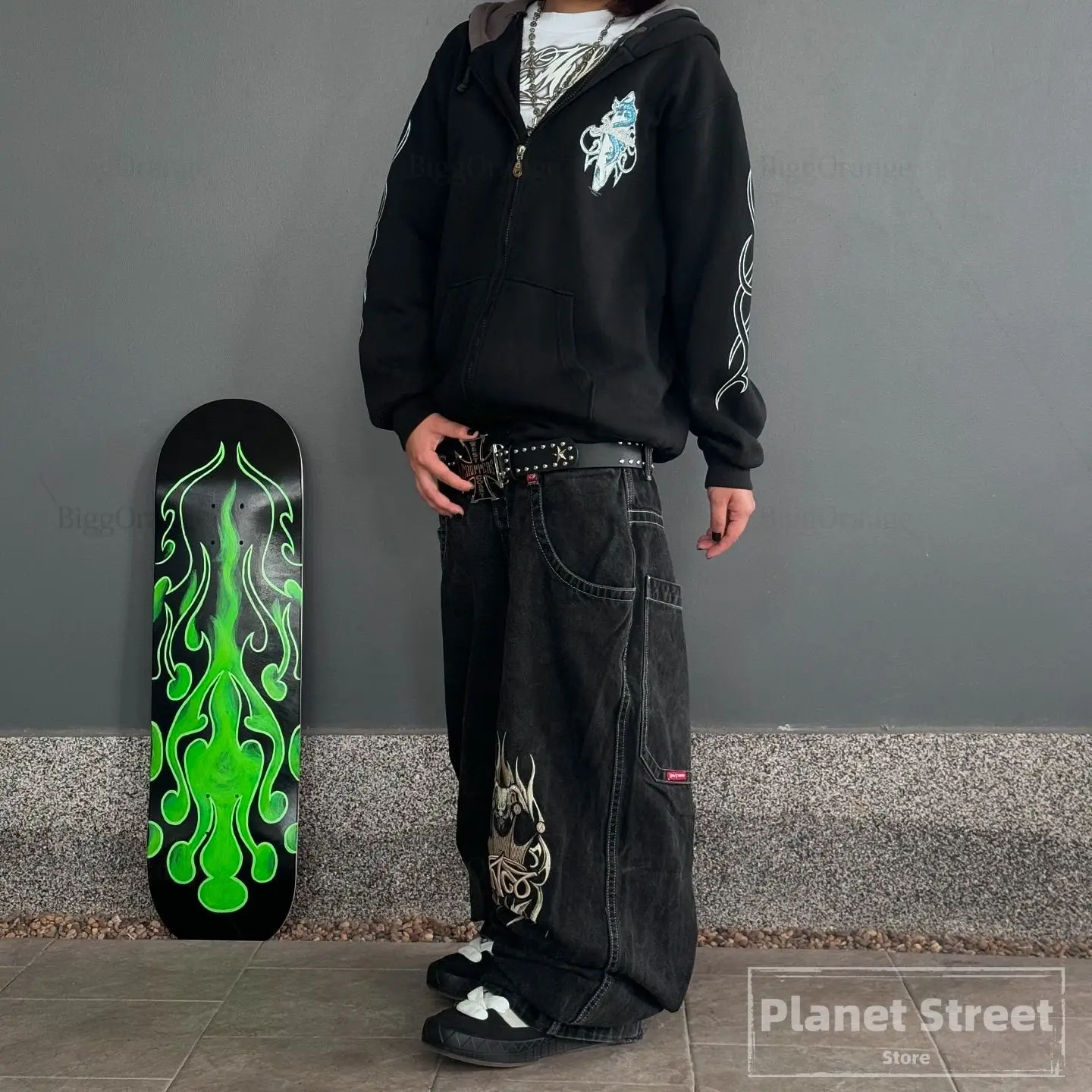 Hip Hop JNCO Baggy Jeans Men Harajuku High Quality Snake Bite Embroidered Denim Y2k Pants Casual Baggy Trousers New Streetwear