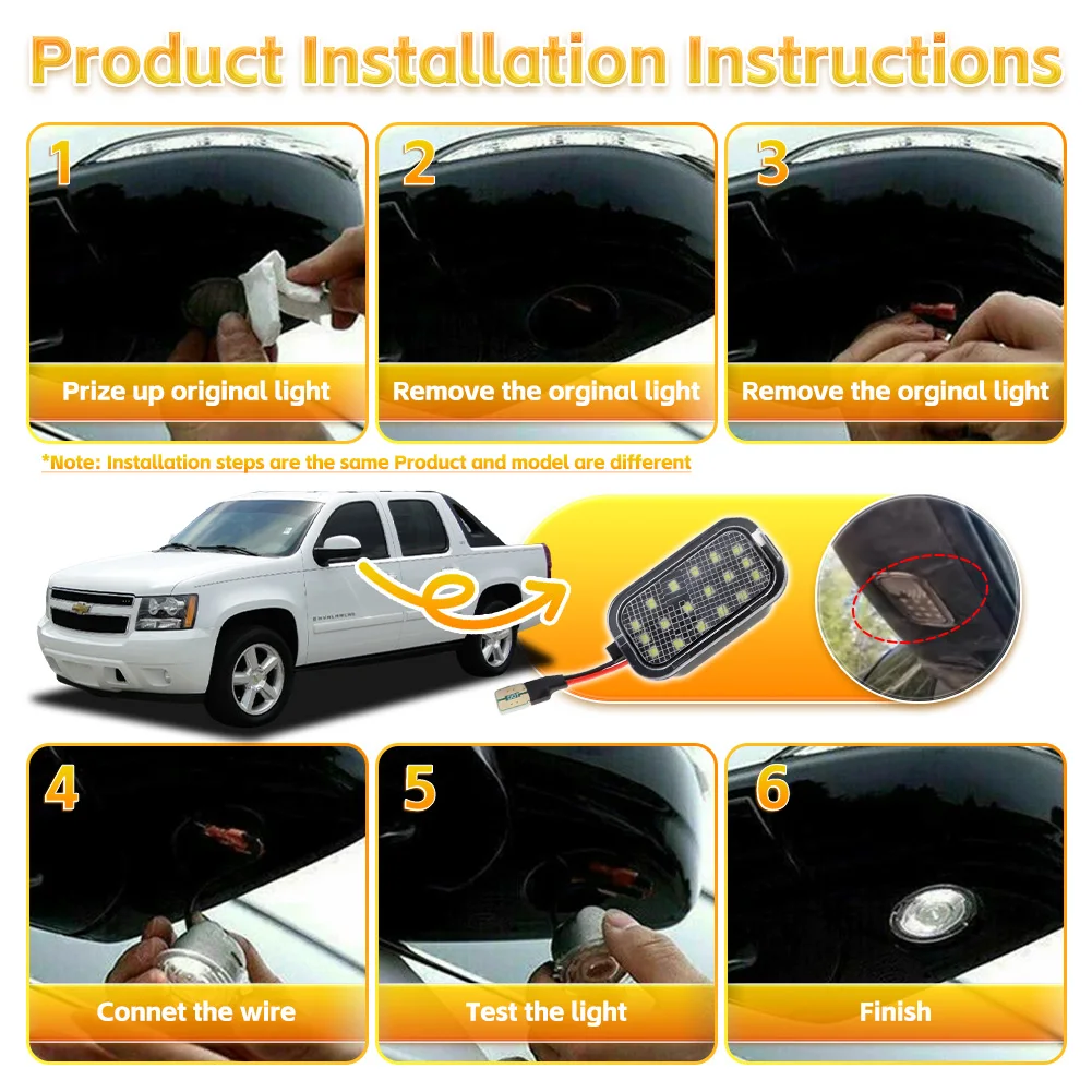 Светодиодный светильник зеркала заднего вида для Cadillac Escalade/Chevrolet Avalanche Silverado Suburban Tahoe/GMC Sierra Yukon