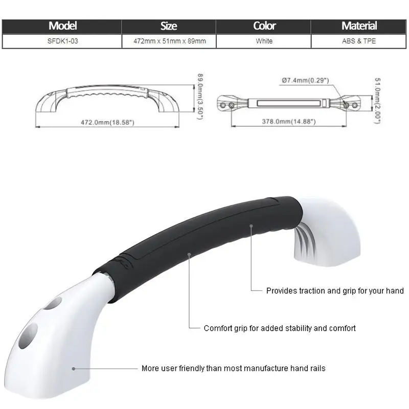 RV Auxiliary Handrail RV Door Handle Boarding Handrail Cabinet Ceiling Handle Accessories Camper Motorhome Caravan