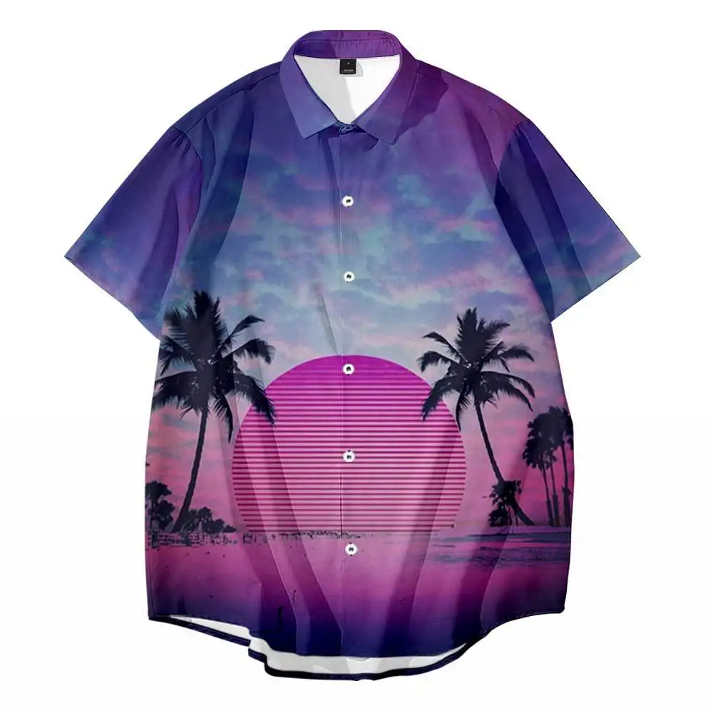 Hawaii Shirts for Men And Women US Style Streetwear Beach Vintage 3D Print Hawaiian Summer Casual One Button Shirts