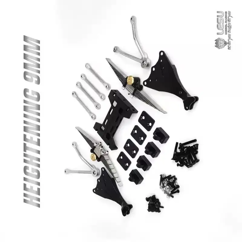 LESU 1/14 Truck Rear Suspension Assembly 9mm Raised X-8015 For Tamiya Draghead Mud Head All Metal Fittings Rc Accessories