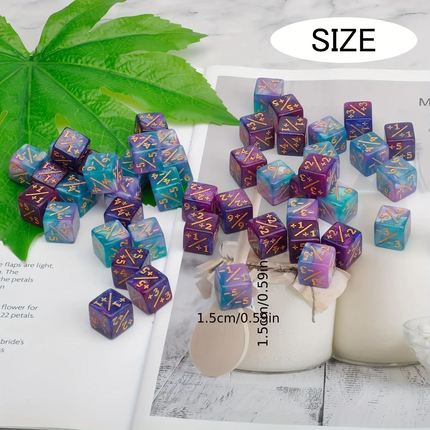 24pcs, Dice Counters, Token Dice Loyalty Dice D6 Dice, Dice Counter Compatible With MTG, CCG, Dice Set Card Game Accessories