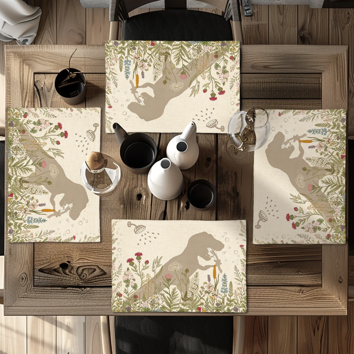 Ethereal Angel Pattern Polyester Placemat - Decorative Dining Table Mat, Stylish Artistic Table Decor for Home Daily Use