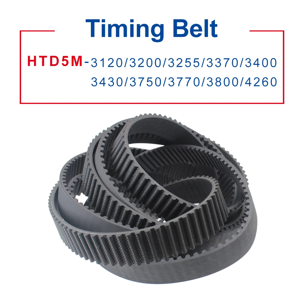 

Rubber Belt HTD5M 3120/3200/3255/3370/3400/3430/3750/3770/3800/4260 Circle-arc Teeth Belt Width 15/20/25/30 mm Teeth Pitch 5mm