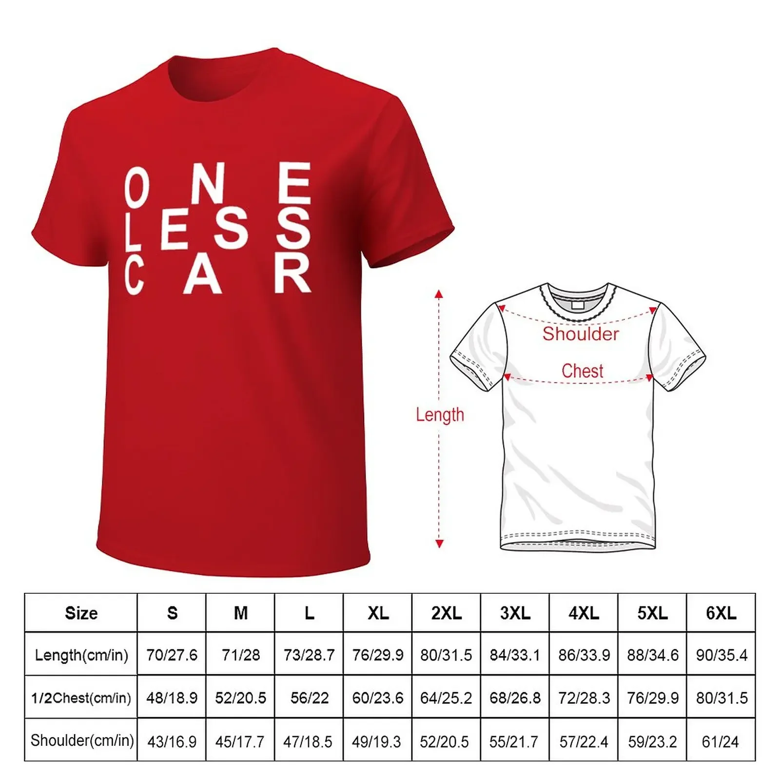 ONE LESS CAR T-Shirt aesthetic clothes plain sublime Men's clothing