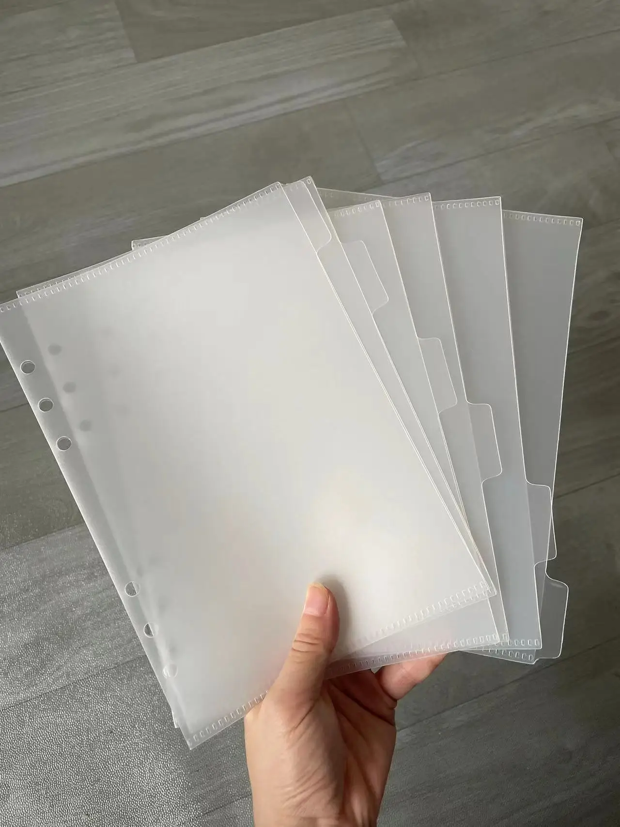 

A5 A6 A7 5Pcs Binder Pockets Binder Zipper Folders for 6 Ring Notebook Divider Page Waterproof PVC Leaf Document Filing Bag