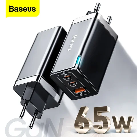Baseus 65W USB-C зарядное устройство с поддержкой Quick Charge 4.0 и PD для iPhone и MacBook — изображение товара